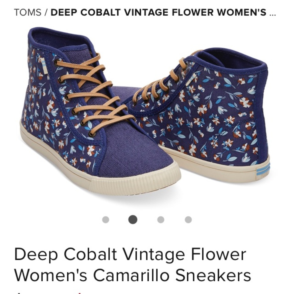 Toms Deep Cobalt Vintage Flower Camarillo Sneakers